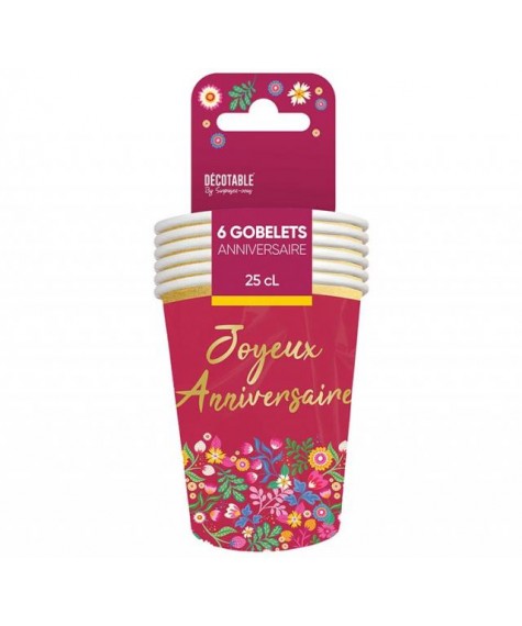 Gobelet x6 floral