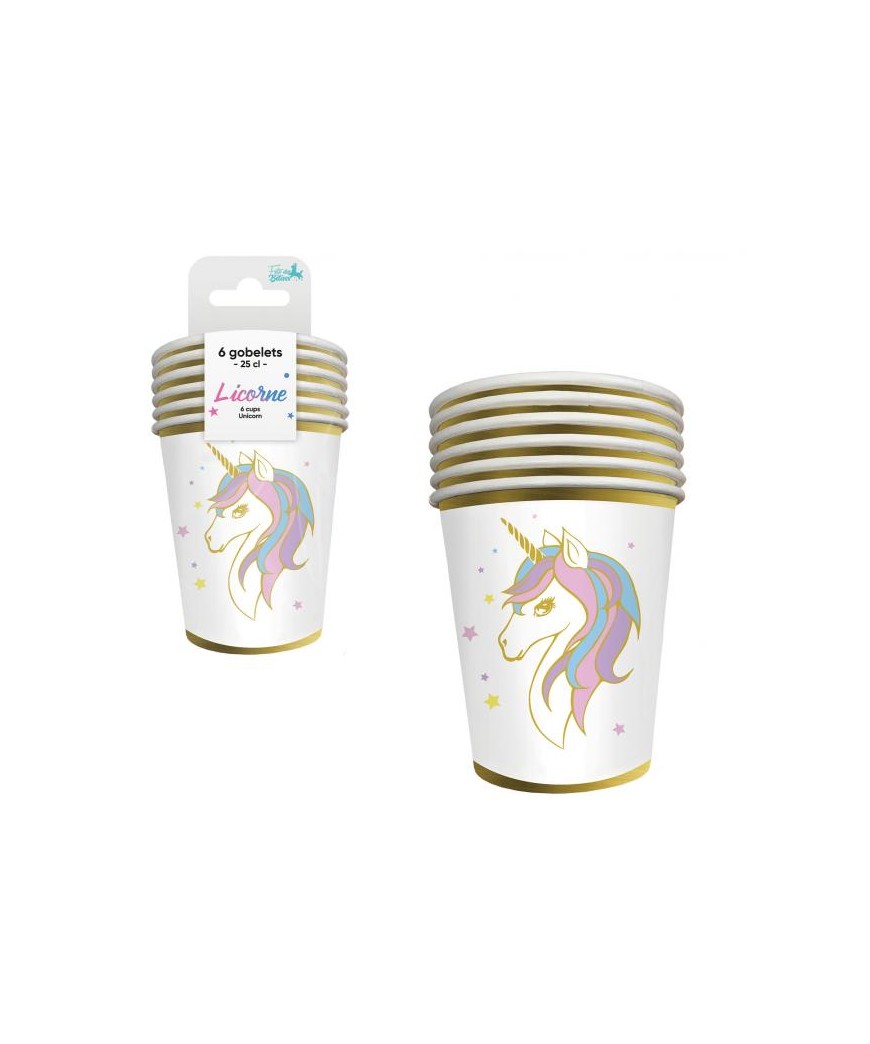 Gobelets 25cl x6 licorne