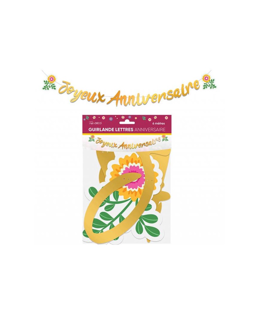 Guirlande lettres 6m floral