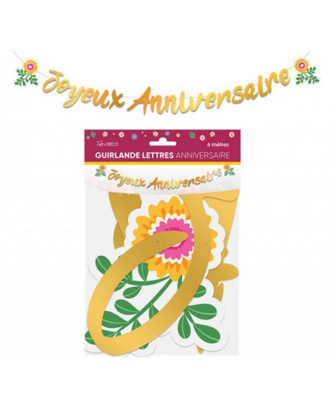 Guirlande lettres 6m floral