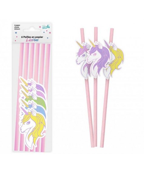 Pailles x6 licorne