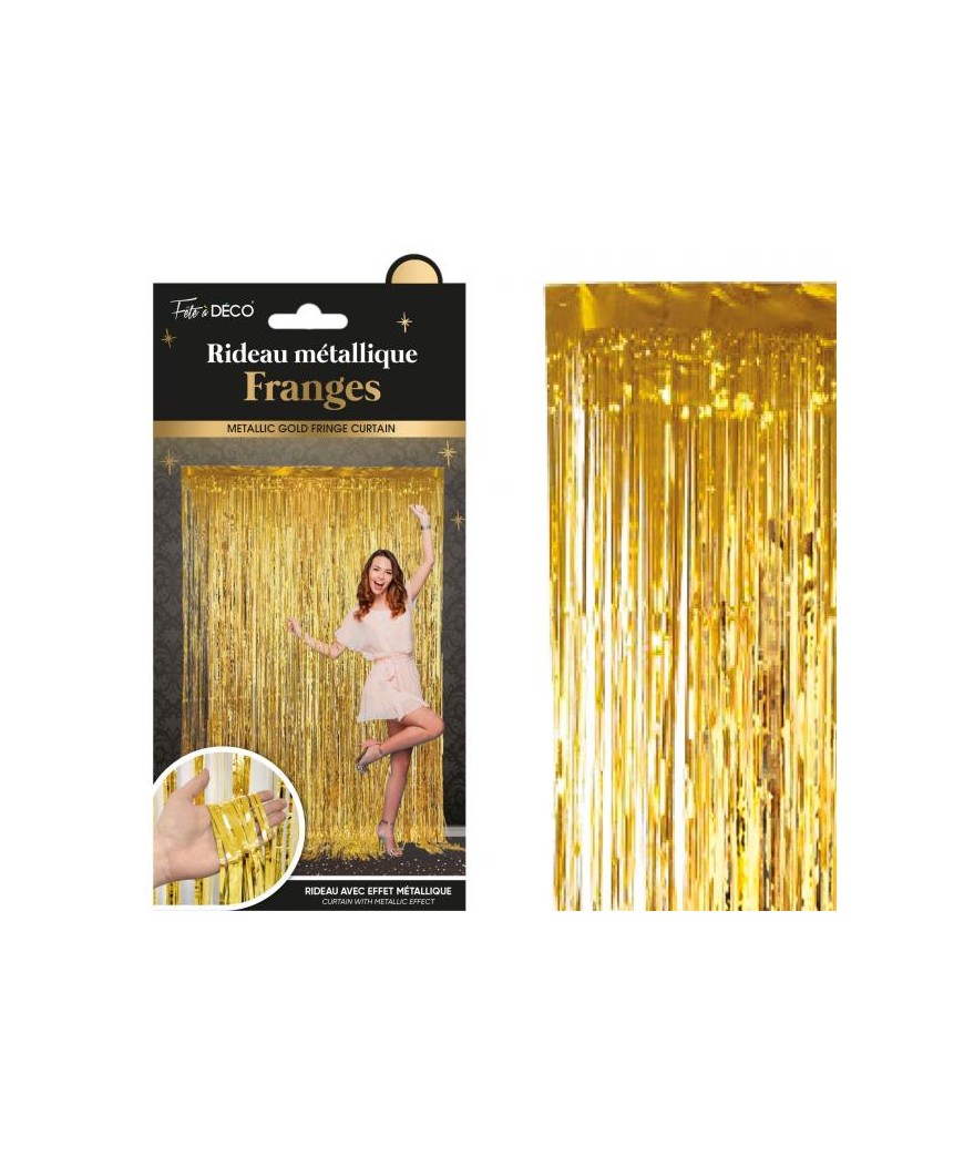 Rideau franges or