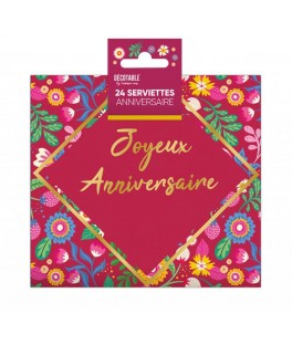 Serviettess floral x24