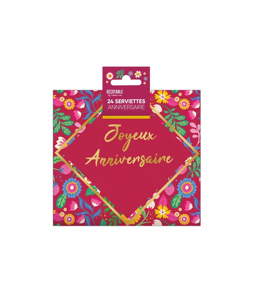 Serviettess floral x24