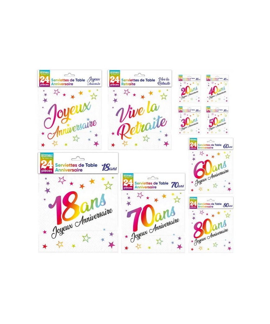 Serviettess retraite x24