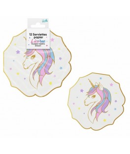 Serviettess x12 licorne