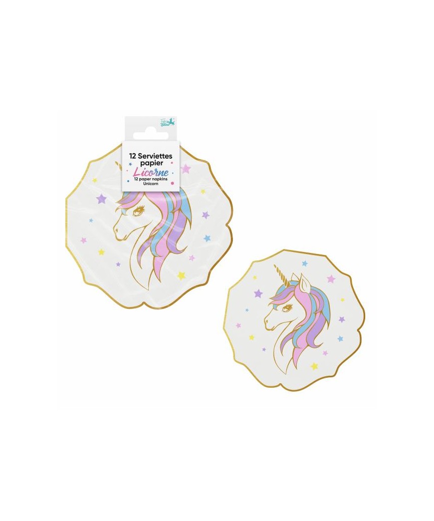Serviettess x12 licorne