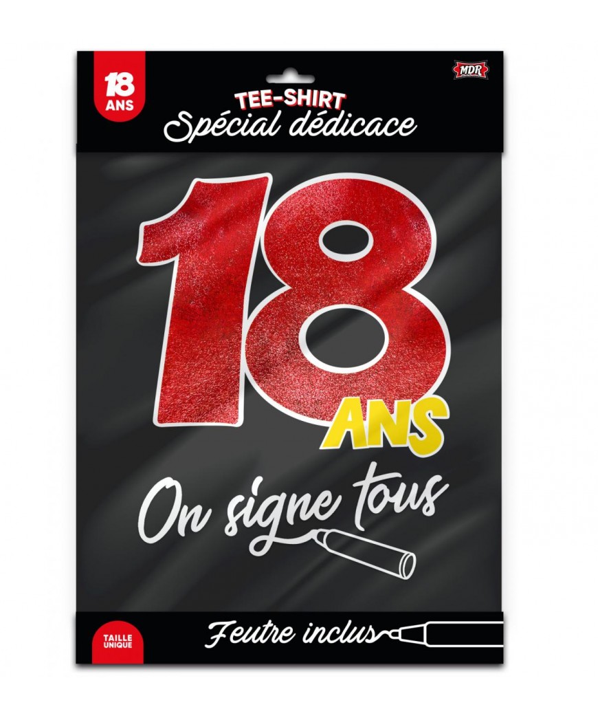T shirt noir on signe 18 ans