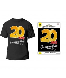 T shirt noir on signe 20 ans