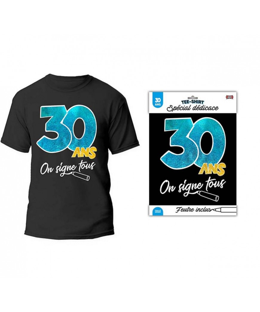 T shirt noir on signe 30 ans
