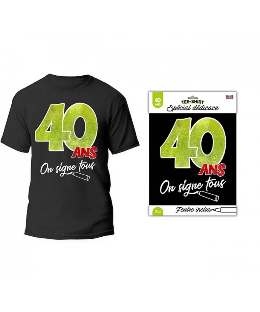 T shirt noir on signe 40 ans