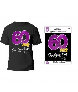 T shirt noir on signe 60 ans