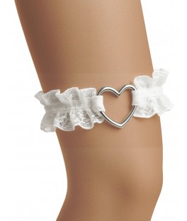Jarretiere en dentelle blanche