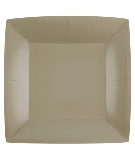 Grande assiette carrÃ©e X10 Taupe