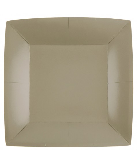 Grande assiette carrÃ©e X10 Taupe