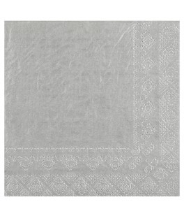 Serviette 33 cm argent
