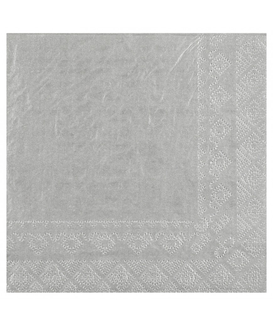 Serviette 33 cm argent