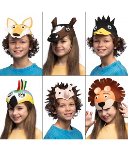 Chapeau enfant animal 6 ass.