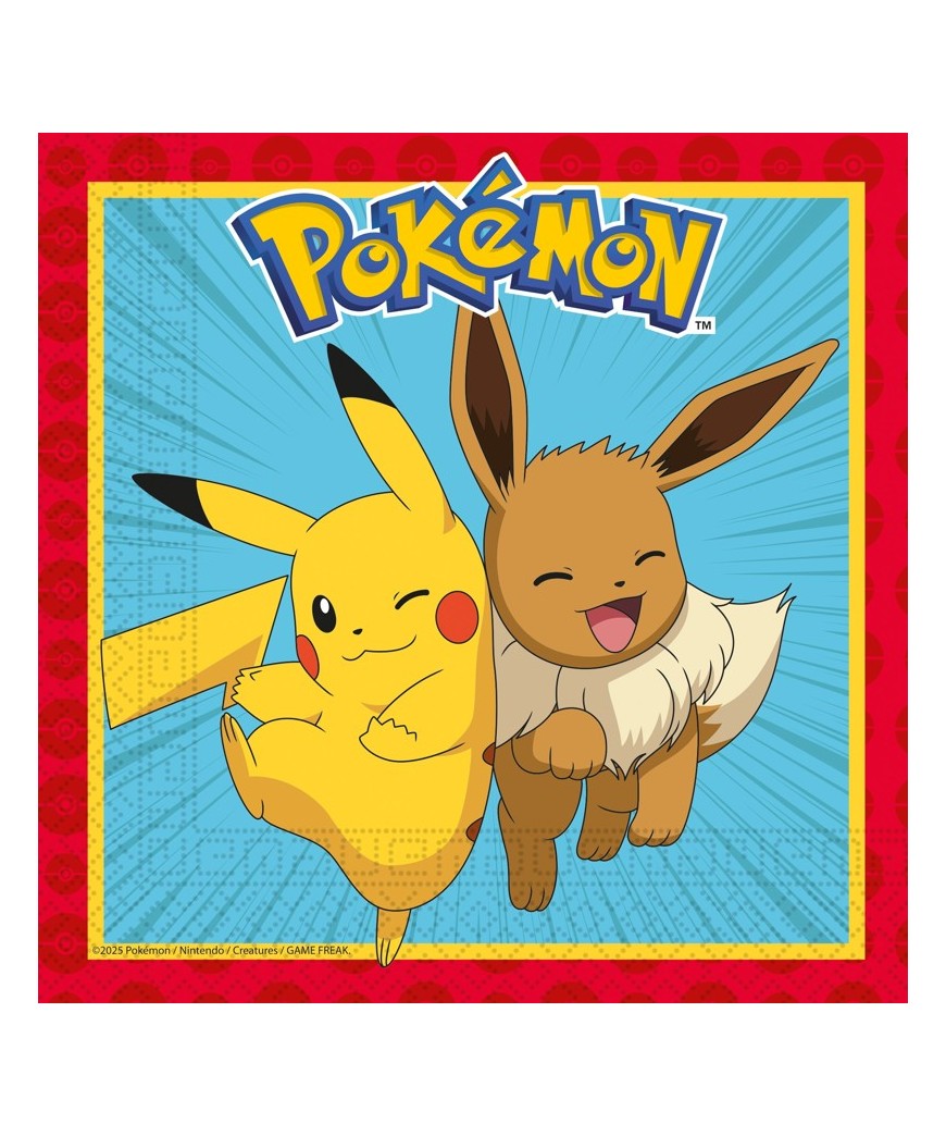 Serviette x20  Pokemon