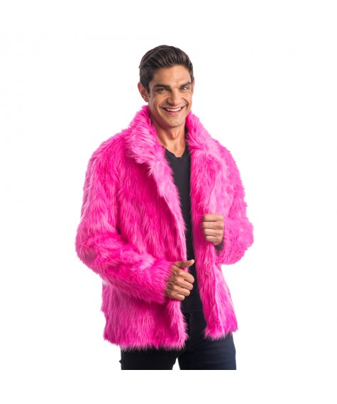 Manteau fausse fourrure fuchsia L