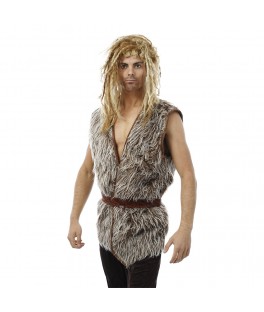 Gilet peluche viking Long brun