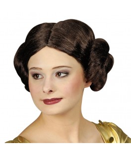 Perruque Leia Medievale brun