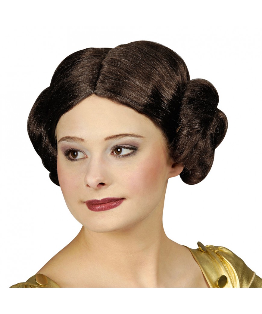 Perruque Leia Medievale brun