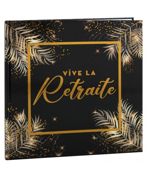 Livre d'or retraite noir or 24 cms