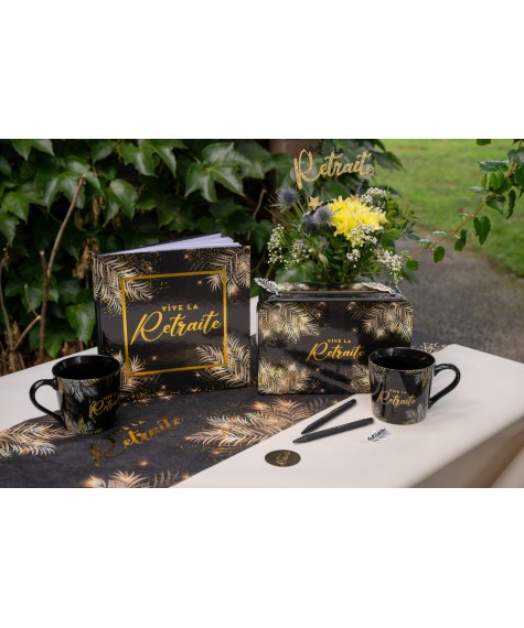 Livre d'or retraite noir or 24 cms