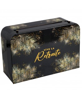 Tirelire retraite noir or 24 x 16 cms