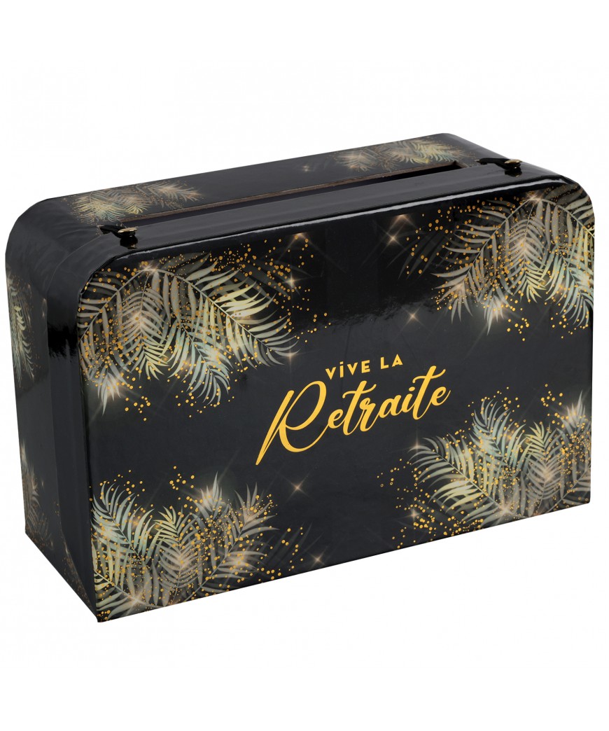 Tirelire retraite noir or 24 x 16 cms