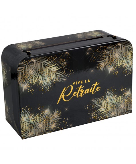 Tirelire retraite noir or 24 x 16 cms