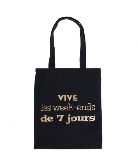 Tote bag retraite noir or 37 cms