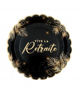 Assiette retraite noir or x6