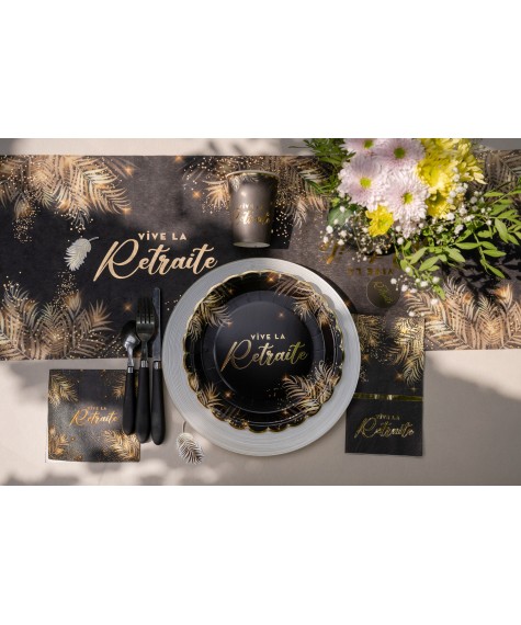Assiette retraite noir or x6