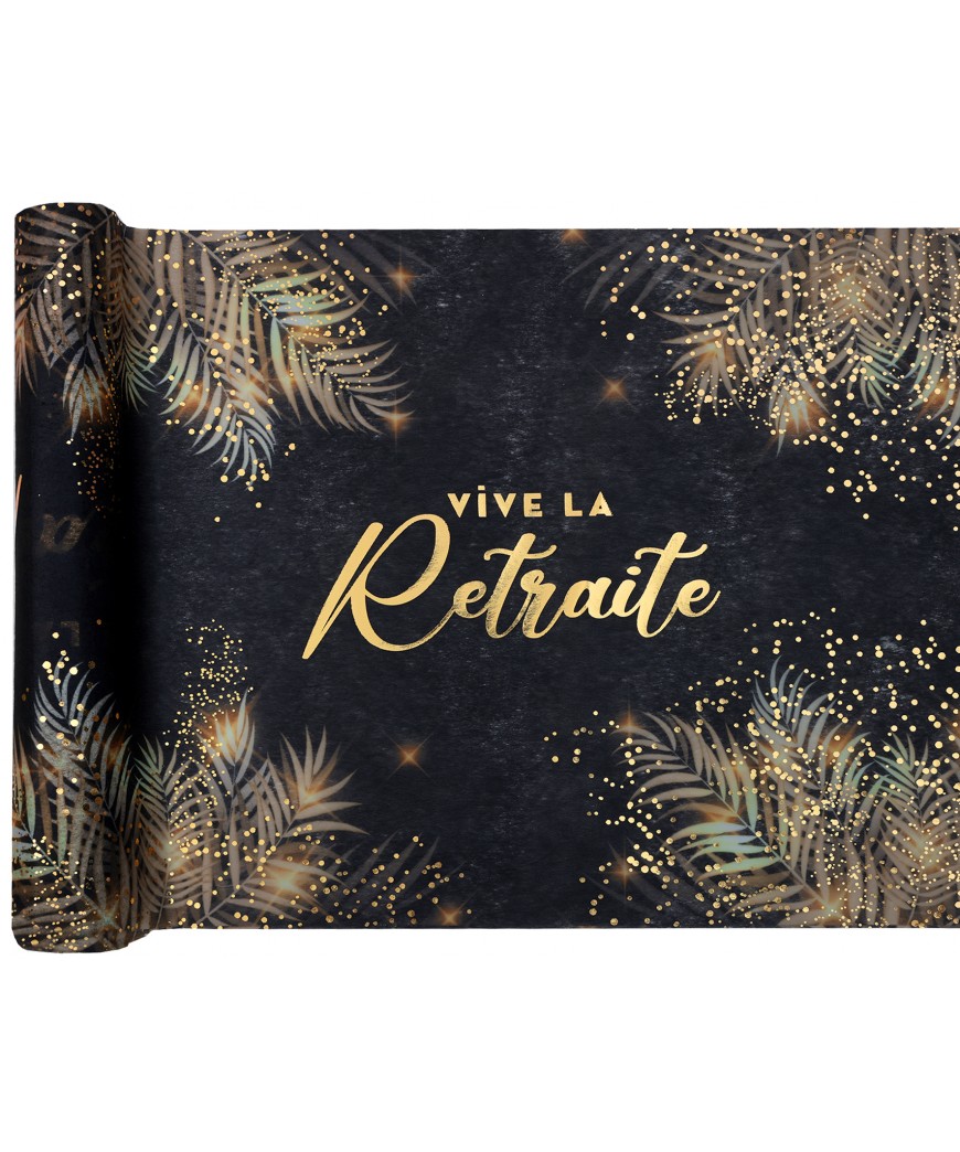Chemin de table retraite noir or