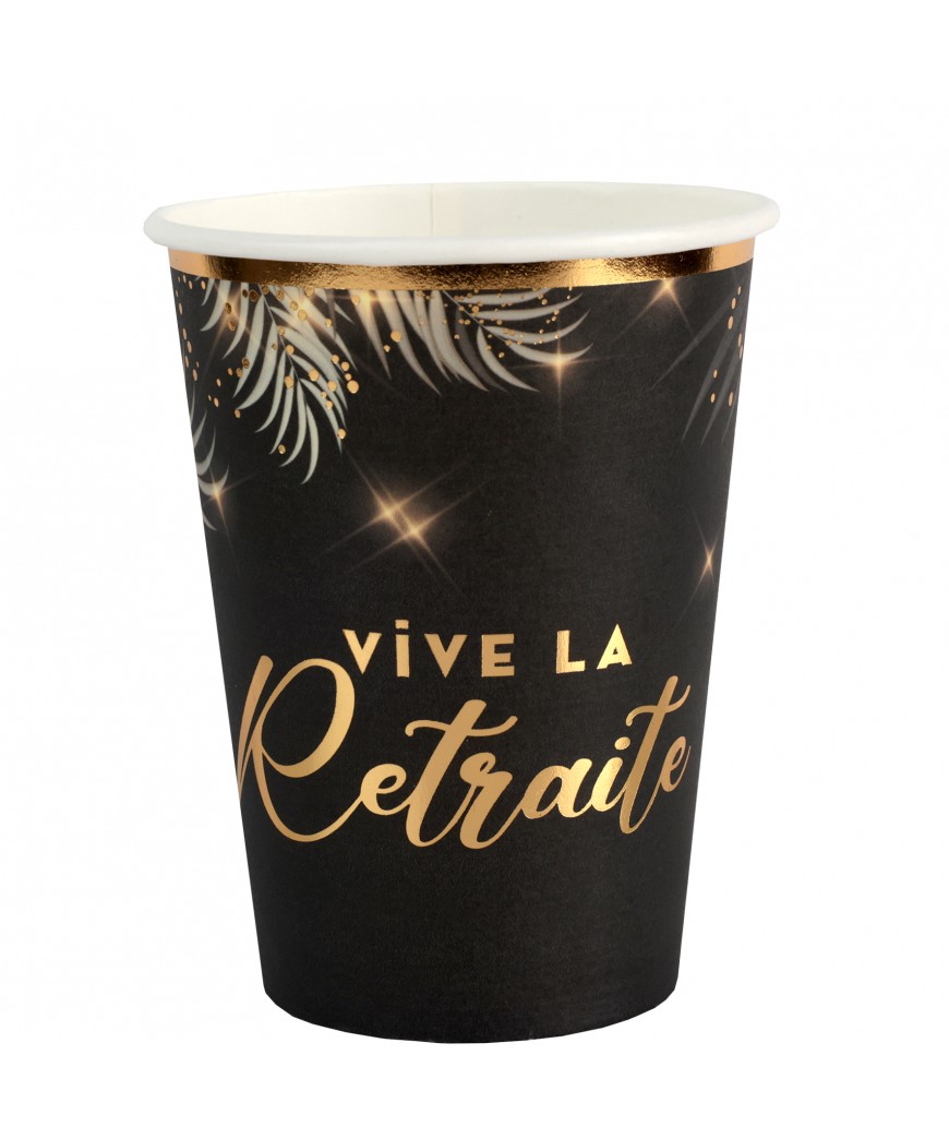 Gobelet retraite noir or x6