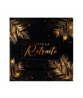 Serviette retraite noir or pm x12