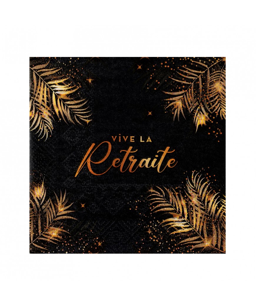 Serviette retraite noir or pm x12