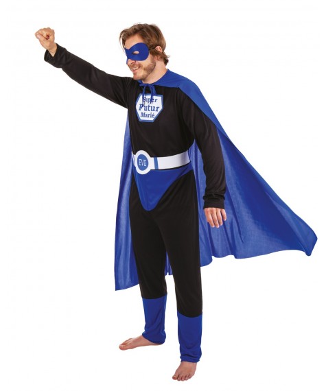 Costume Super Marié adulte rose noir