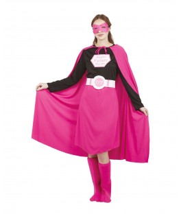 Costume Super Mariée adulte rose noir