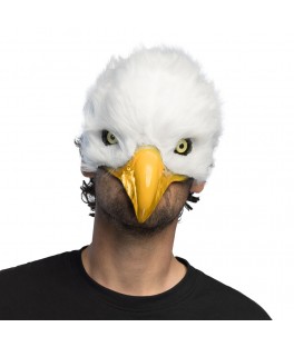 Demi-masque peluche aigle blanc