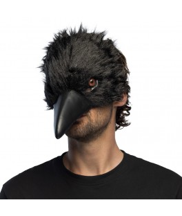 Demi-masque peluche corneille