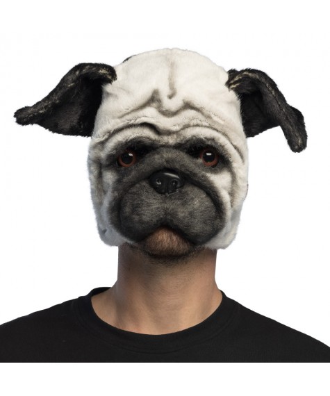 Demi masque peluche pug
