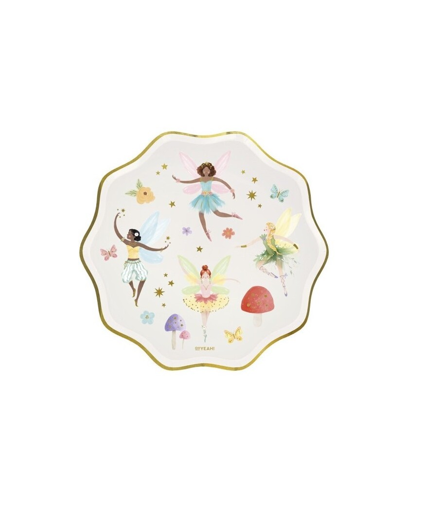 Assiette fées diam 23 cms x6
