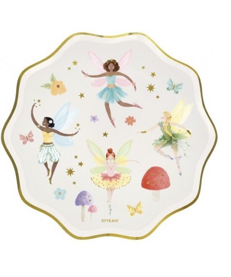 Assiette fées diam 23 cms x6