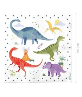 Serviette dino 33x33 cms x20