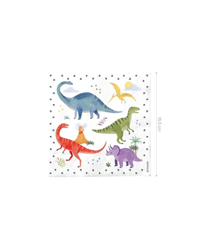 Serviette dino 33x33 cms x20