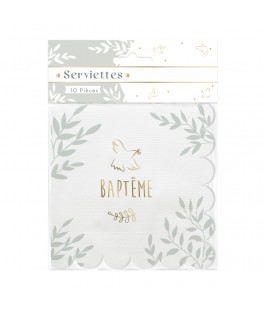 Pack 10 serviettes bapteme