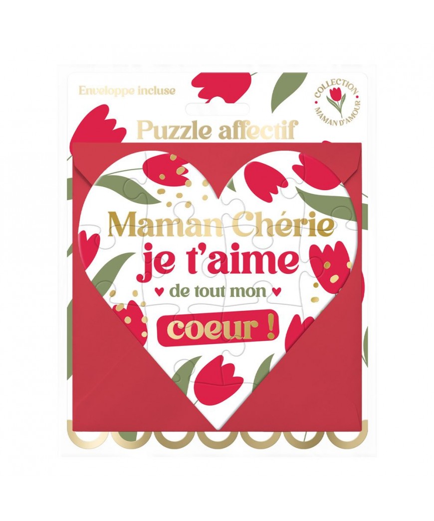 Puzzle affectif cœur maman cherie